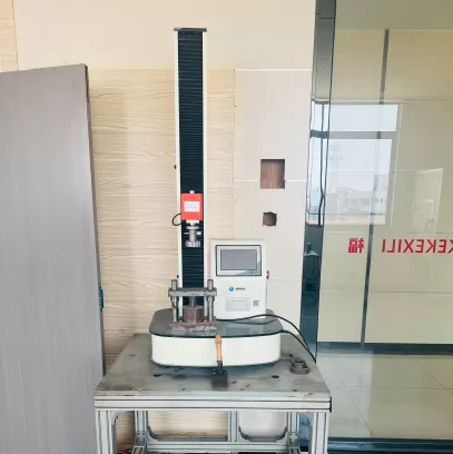 Electric tensile testing machine at the Zhongshan smart-lock factory